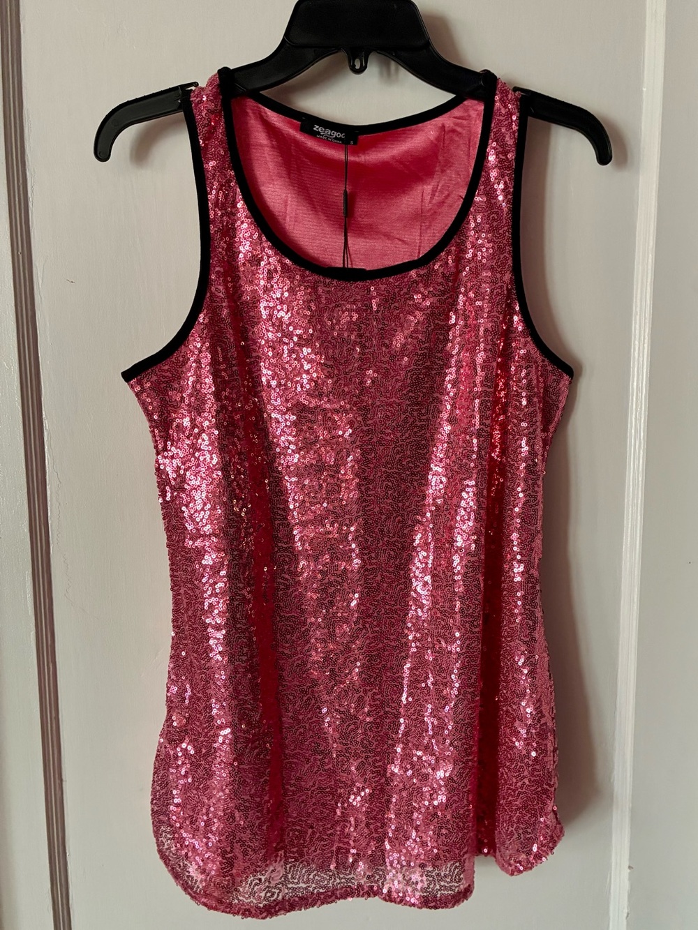 Zeagoo Pink Sequin Tank Top NWT Size Small Party Holiday